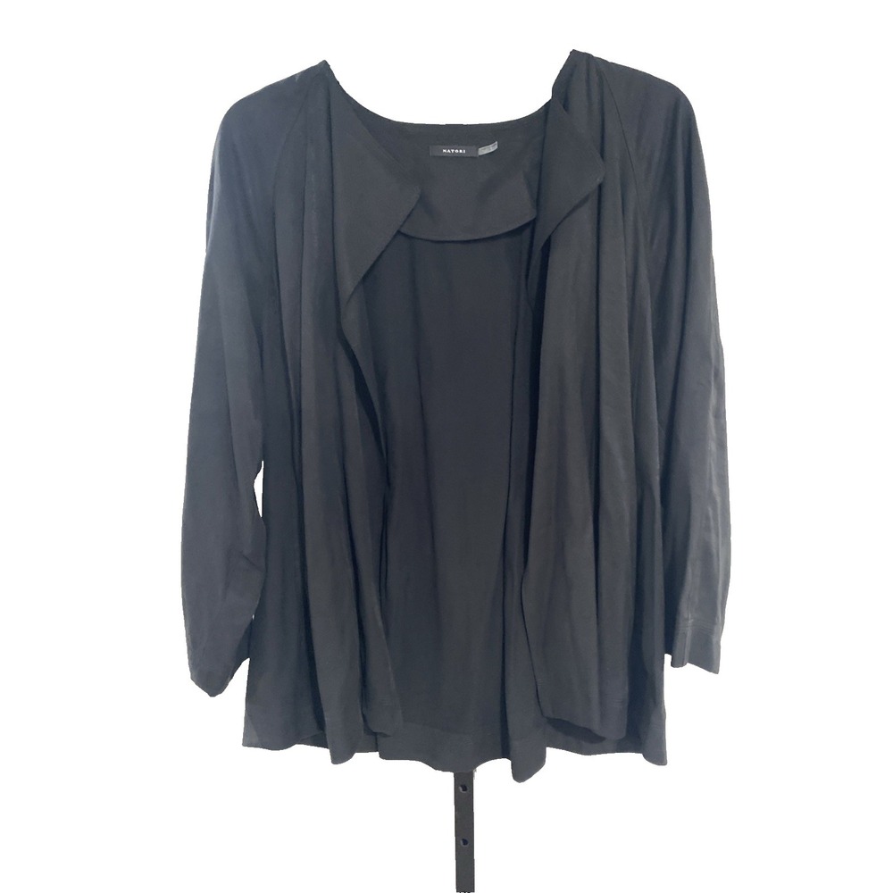 Natori womens black jacket blazer designer sz XL NWOT BRAND NEW A6